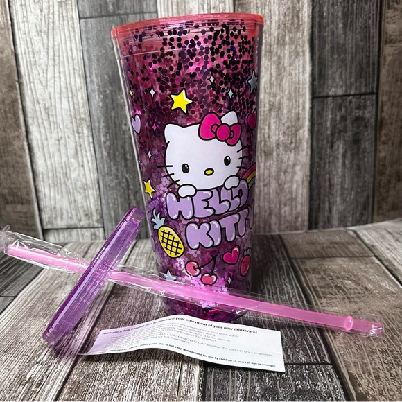 Htf🔥Jumbo Hello Kitty 32oz Glitter Tumbler - Picture 1 of 4